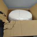 Get Set Style Modern Round Ottoman with Soft Padded Seat, Multifunctional Vanity Stool for Makeup, Upholstered Footrest Stool Ottoman Foot Stool for Living Room, Bedroom