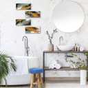 4 Pieces Christian Orange Bathroom Decor Black and Gold Wall Art Religious Prayer Decor Inspirational Abstract Wooden Christian Signs for Living Room Office Bedroom Bathroom(Orange,10x4")