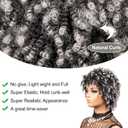 DOcute Short Afro Wigs For Black Women Salt And Pepper Curly Wig for Women Black and Grey Kinky Curly Wigs For Black Women Glueless Bob Short Curly Wig Pre Plucked Pre Cut No Knots And No Hair Loss
