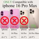 Compatible for iPhone 16 Pro Max Case Glitter Clear Paw Love Heart Compatible with MagSafe, Camera Lens Protection Soft Slim Thin Magnetic Bling Phone Case - Pink