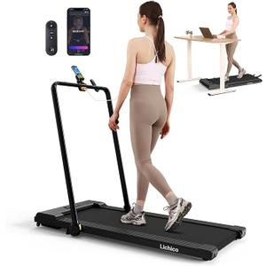 Walking Pad Under Desk, 2 in 1 Portable Folding Treadmill, 3.0HP Brushless Motorized Electric Treadmill, Larger Running Area, Small Mini Running Machine for Home