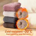 SISOSOCK Thermal Warm Soft Cozy Fluffy Socks for Women, Extreme Cold Weather Thick Heated Socks, Plush Winter Gifts for Women (Solid Color-eg3-1)