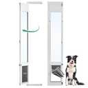 3 Flap Large Dog Door for Sliding Glass Door, Openable Pet Door for Sliding Glass Doors, Adjustable 75 7/8" to 81" Slider Height-Large