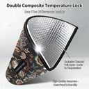 Thermal Foil Insulated Iced Coffee Cup Sleeves, 16-32oz Reusable Neoprene Coffee Sleeve with Handle, Gifts for Coffee Lovers Women (Green Flowers)