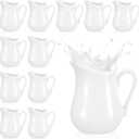 Nuanchu 12 Pcs 4.5 oz Small Creamer Milk Pitcher, Classic White Porcelain Creamer with Handle, Ceramic Maple Syrup Dispenser, Coffee Dairy Container for Milk Sauce Salad, Microwave