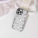 NITITOP Compatible for iPhone 13 Pro Max Case Cute Flower Floral Clear for Women Girl Ultra Slim Crystal Shockproof Soft TPU Anti-Yellow Protective Phone Cover - Clear Black