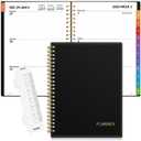 SUNEE 2026 Weekly and Monthly Planner - from January 2026 - December 2026, Daily Agenda Planner with Monthly Tab, Flexible Cover, Note Pages, Pockets, Bookmark, Spiral Binding, Black, 6.4" x 8.3"