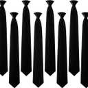 Janmercy Clip on Tie for Men 20 inch Solid Skinny Formal Neck Tie Pretied for Office School Wedding Business Uniforms 8 Pack