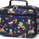 Lunch Bags for Kids Boys Insulated Lunch Boxes Cooler Toddler Lunch Tote Bag Thermo Picnic Bag for School Children(Truck-Navy Blue)