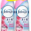 Febreze Air Mist Air Freshener Spray, Odor-Fighting Room Spray, Air Fresheners for Home and Bathroom and Kitchen, Aerosol Can, Downy April Fresh Scent, 8.8oz (Pack of 2)
