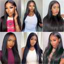 Human Hair Bundles Natural Black Straight Bundles Human Hair 20 22 24 inch 3 Bundles #1B Color Natural Black #1B Straight Bundle 150g