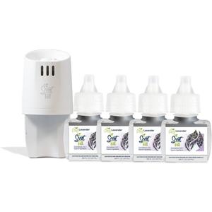 Scent Fill 100% Natural Lavender Plug in Refills Air Freshener, Scented Oil Refills, 4 Refills + Diffuser