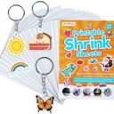 25 Sheets Printable Shrink Paper Sheets Plastic for Inkjet Printer, Shrink Art Paper for Crafts DIY Keychain Making, Mother's Day, Father's Day Gifts (White, 8.27 x 11.61 inch)