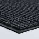 Front Door Mat Outside Entrance, 120" x 36" Sturdy Indoor Outdoor Mats for Entryway, Low Profile Welcome Doormat for Home Entrance, Non Slip Shoe Scraper Mat, Ideal for High Traffic Area (Dark Grey Striped)