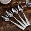 EAWELL Premium 4-Piece Louis Hammered Spoons Set, 18/10 Stainless Steel, Set of 4, Fine Spoon Set with Squared Edge, Dishwasher Safe (7.6" Dinner Spoon), 
Color	Silver