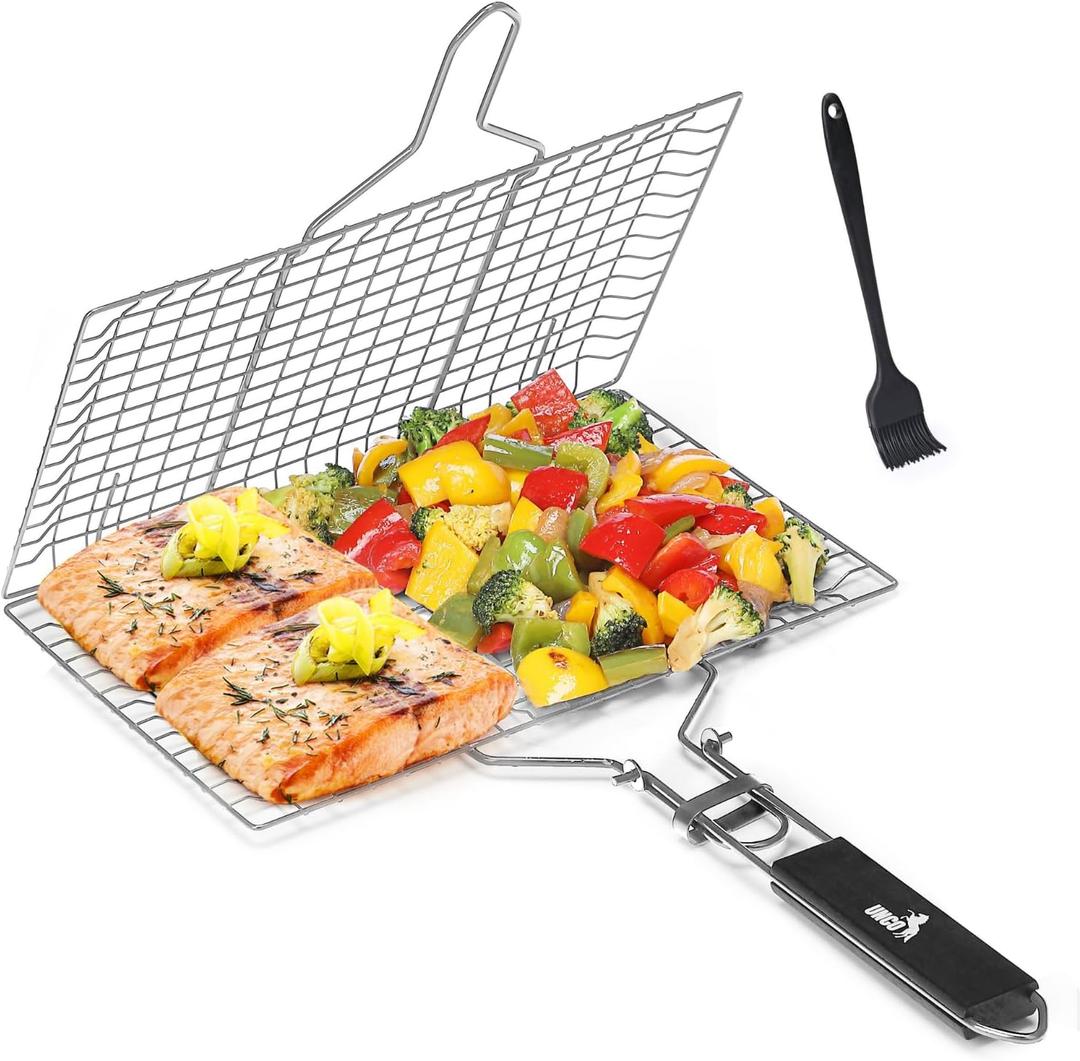 UNCO Stainless Steel Fish & Vegetable Grill Basket (Silver)