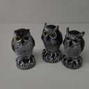 3-Pack Owl Decoys for Bird Deterrent - Weatherproof Bird Repellent Devices for Outdoor Use - Plastic Owls to Scare Birds Away and Control Garden Pests