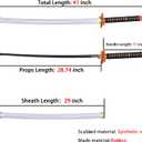 Demon Slayer Sword 41inch,with Display Stand and Belt, Rengoku Sword/Tanjiro Sword/Zenitsu Sword/Anime Original Texture,for Demon Slayer Cosplay and Collection, Medium