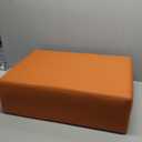 Modern Style Bedroom Single Seat Bench, Cushioned Bed end Stool, Living Room Sofa Stool, Footstool with Golden Iron Legs, Suitable for Bedroom and Living Room (Orange, 21.65"x15.74"X16.53")