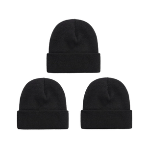 ZOORON 3 Packs Beanie for Men Women Warm Winter Hats Acrylic Knit Cuffed Beanie Cap Unisex