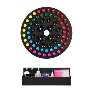 POARMEEY Pigment Ink Tattoo Holder, 69 Holes Tattoo Permanent Makeup Pigment Ink Bottle Holder Stand Organizer, Wall-Mounted Tattoo Pigment Holder Display Stand for Tattoo Artists (Holder Only)