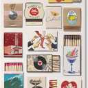 Vintage Matchbook Prints Painting Trendy Coastal Cowgirl Matches Poster Retro Eclectic Matchbox Canvas Wall Art Funky Match Box Aesthetic Room Wall Decor for Bar Cart Unframed 12x16inch