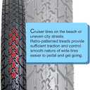 Lowrider Tire Set - Two Duro 26" x 1 3/8" Black/White Side Wall Tires for Cruiser Bike, Chopper Bike Wheel, Mountain Bike