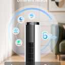ZAFRO Tower Fan for Bedroom, 26 ft/s Velocity Fans that Blow Cold Air | 28dB Floor Fan, 4 Modes 6 Speeds, 90° Oscillating, Remote & LED Touch Control, 12H Timer, 37 inch Standing Fan, Black+White