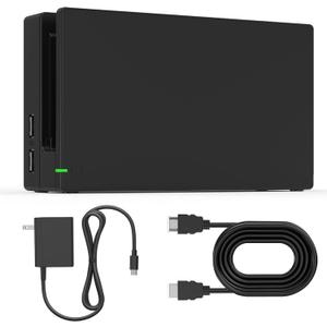 Dock Station for Switch/Switch OLED, Replacement 3-in-1 TV Dock Set with Original IC Module, AC Charger & High-Speed HDMI Cable for 1080P HD Output & Console ChargingNot Compatible with Switch 2