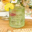 Kate Aspen Sage Green Hobnail Beaded Drinking Glasses Set of 6-10 oz Vintage Glassware, Holiday Entertaining Drinkware, Water & Cocktail Glasses - Great Christmas or Hostess Gift