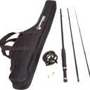 akeman Charter Series Fly Fishing Rod and Reel Combo, 8ft, Black
