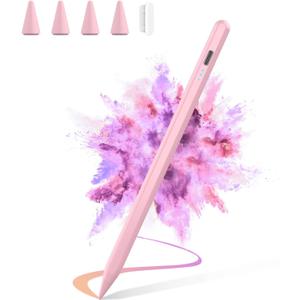 Stylus Pen for iPad 2025-2018 Faster Charge Apple Pencil with Tilt Sensitivity & Palm Rejection & Magnetic Compatible iPad 11/10/9/8/7/6, Pad Air 3/4/5, Pro 12.9"/11", Mini 6/5, M2/M4 Pink