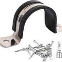 Pipe Clamps,304 Stainless & Rubber Cushioned Heavy Duty Conduit clips (SCH 2 in (60 MM) - 12 Pack)