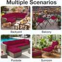 hyha Waterproof Outdoor Cushion Covers for Patio Furniture, Stretch Patio Chair Cushion Slipcovers, Coated UV Resistant Replacement Seat Covers, Solid Color (Wine Red, 12PC)