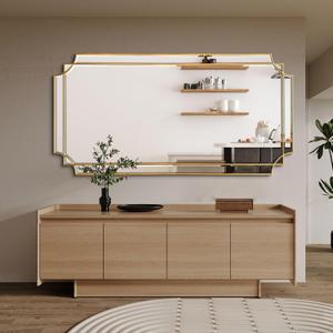Gold Full Length Mirror for Wall, 59"x30" Full Body Rectangle Beveled Mirrors for Dressing, Large Modern Elegant Decorative Mirror for Living Room Entryway Hallway Bathroom Bedroom
