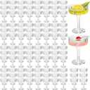 Jingmore 100 Pcs Ribbed Martini Glasses 7 oz Disposable Plastic Vintage Ribbed Coupe Glasses Cocktail Unbreakable Dessert Parfait Glassware for Wedding Birthday Party Supplies (Clear)
