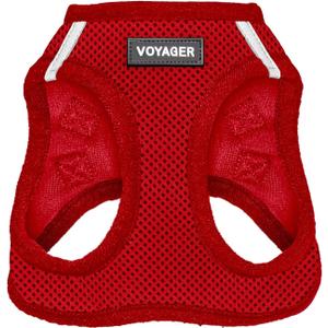 Best Pet Supplies Voyager Step-in Air Dog Harness - All Weather Mesh, Reflective, No Pull Harness for Small, Medium Dogs, Cats - Secure with Hook & Loop Fastener, Buckle, Double D-Rings - Red, L (L (Chest: 18 - 20.5"))