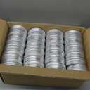 TUZAZO 48Pack 2 Oz Aluminum Tin Cans with Screw Lid and Labels, Refillable Travel Sized Cosmetic Containers Small Tins for Salves, Lotion Bars, Beard Balms, Candles