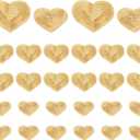 PATIKIL Sequin Heart Iron on Patches, 28 Pcs Sew on Applique Patch Embroidery Sequin Glitter Patches for DIY Shoes Clothes Hats Backpacks Costume, Gold