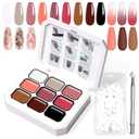 Gradient Painting Gel, 9 Colors Ombre Gel Nail Polish Nude Pink Almond Gary Sponging for Pigment Pat Aura Nails French Manicure Soak Off UV DIY Nail Art Nude Rose Chroma