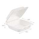 8X8" 1-Compartment 50Pack Plastic Clamshell Take Out Food Containers Heavy-Duty Togo Disposable Lunch Box With Secure Snap Hinged Lid Meal Prep for Parties Restaurants and Food Trucks Microwave Safe