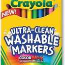 Crayola Ultra-Clean Washable Markers, Fine Line Multicolor, 10 Count