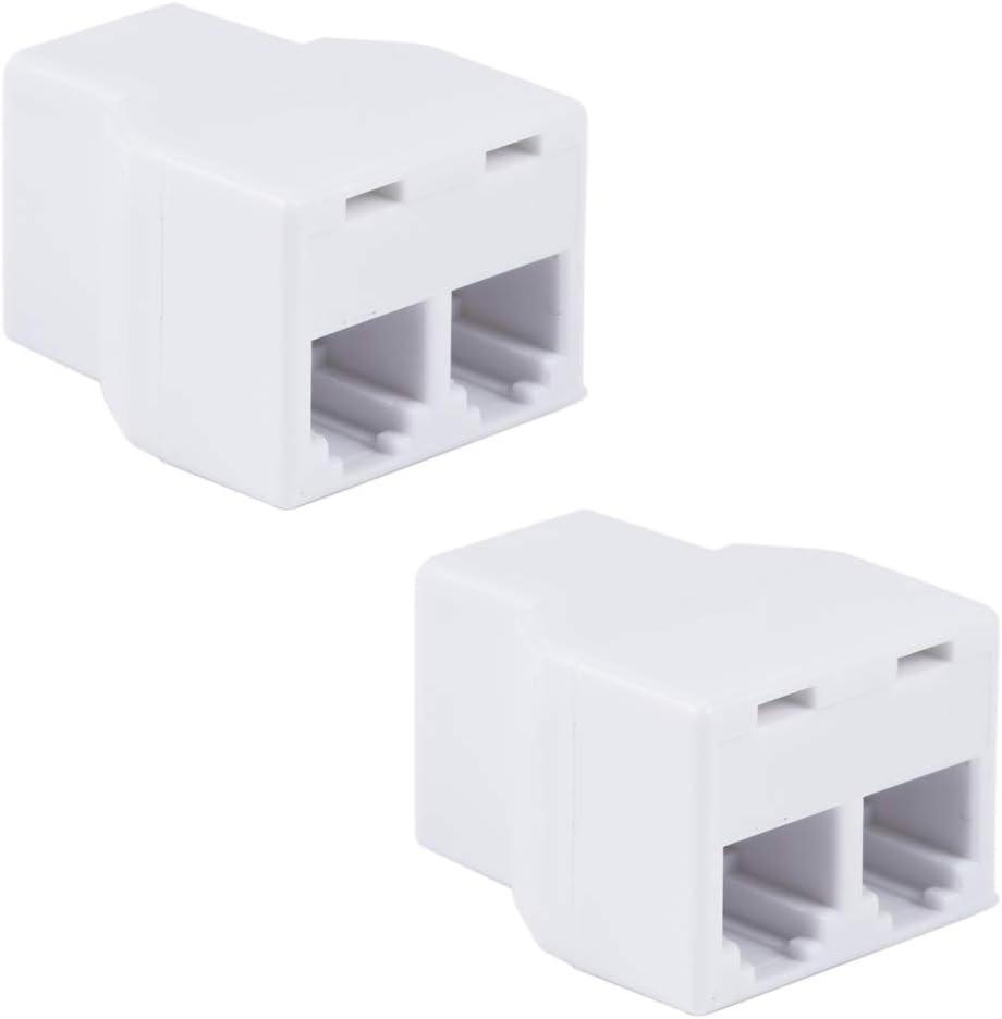 Power Gear Duplex in-Line Coupler, 2 Pack, Ideal for Answering Machines, Modems, Fax Machines, Caller ID Displays, Ideal for Home or Office, Discreet Design, All Brands, White, 46065