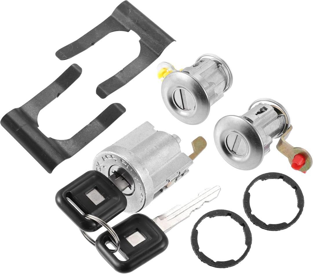X AUTOHAUX 1 Set Door Lock Cylinder with Keys for Isuzu NPR NQR NKR ELF 1994 1995 1996 1997 1998 1999 2000 2001 2002 2003 2004 2005 2006 2007 Door Ignition Lock Cylinder Key 8-97035-293-0