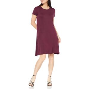 Amazon Essentials Women's Short-Sleeve Scoop Neck Swing Dress, S
