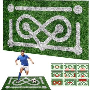 5ftx3ft Soccer Dribbling Training Turf - Portable Soccer Mastery Skill Practice Mat for Ball Control & Footwork Drills - Tailored for Soccer Enthusiasts