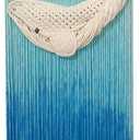 HOLSM-III Whale Boho Tapestry Wall Hanging, Handmade Wall Tapestry for Bedroom, Bohemian Decor, Macrame Wall Decor, Blue