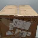 26" H Counter Height Bar Stools Set of 4, Modern Linen Fabric Upholstered Barstools with Backrest for Kitchen Island, Black Metal Frames, Wheat