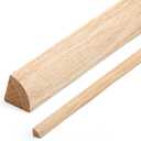 DoubleFill 2 Pack Red Oak Quarter Round Molding Trim 47'' × 3/4" × 3/4" Unfinished Solid Hardwood Quarter Round Moldings for Floors, Baseboards, Cabinets, DIY Projects