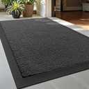 DEXI Front Door Mat Outside Entrance, Rubber Entry Doormat Heavy Duty, Welcome Mats Non Slip for Inside House Floor Entryway Back Doors Exterior Patio, 20x30, Striped Grey